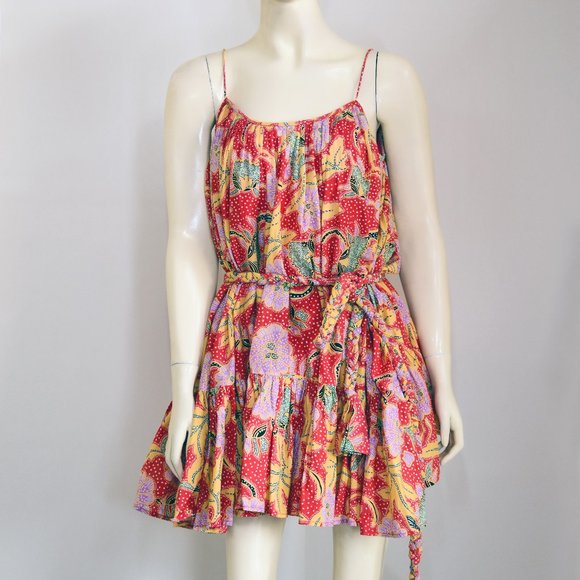 Rhode Resort Nala Belted Floral Print Cotton Dress - Womens - - Picture 2 of 6